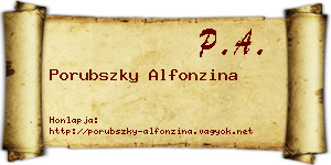 Porubszky Alfonzina névjegykártya
